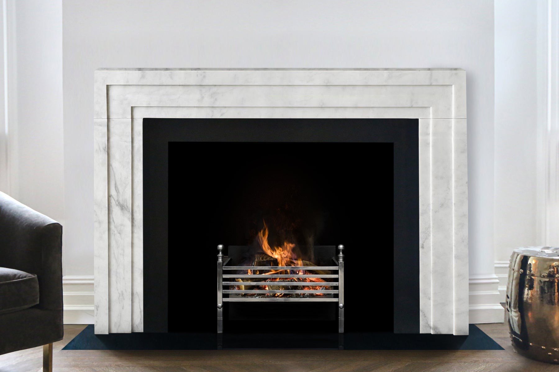Whitby modern marble fireplace mantel Marmoso®